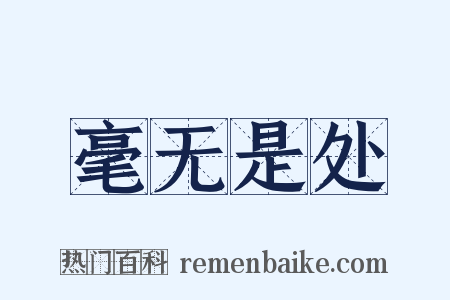 毫无是处是什么意思的图片